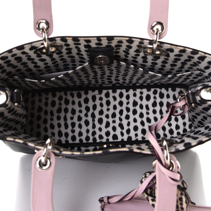 Christian Dior Python Calfskin Medium Spotted Diorissimo Bag Pink Black 4 of 7