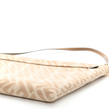 Fendi Wool Vitello King FF 1974 Diagonal Clutch Shoulder Bag Beige Cammello Sand 10 of 10