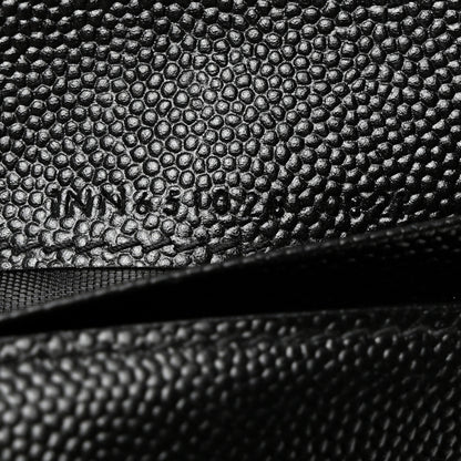Saint Laurent Grain De Poudre Mixed Matelasse Triquilt Monogram Compact Tri Fold Wallet Black 7 of 7