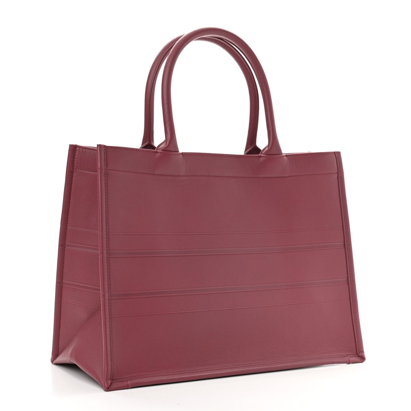 Calfskin Embossed Medium Book Tote Red