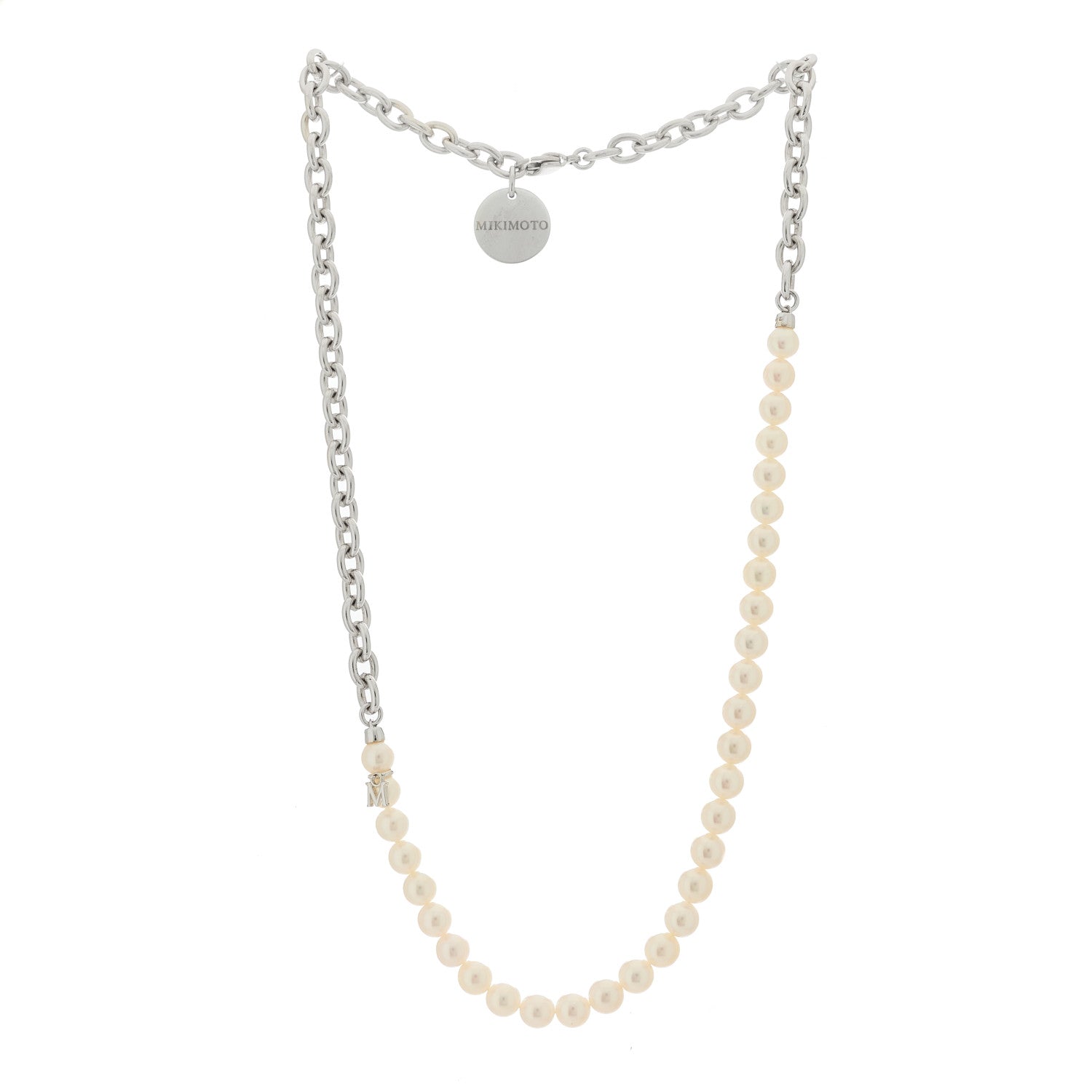 Mikimoto X COMME DE GARCON Sterling Silver Akoya Pearl 6-6.5mm Strand Necklace 2 of 7