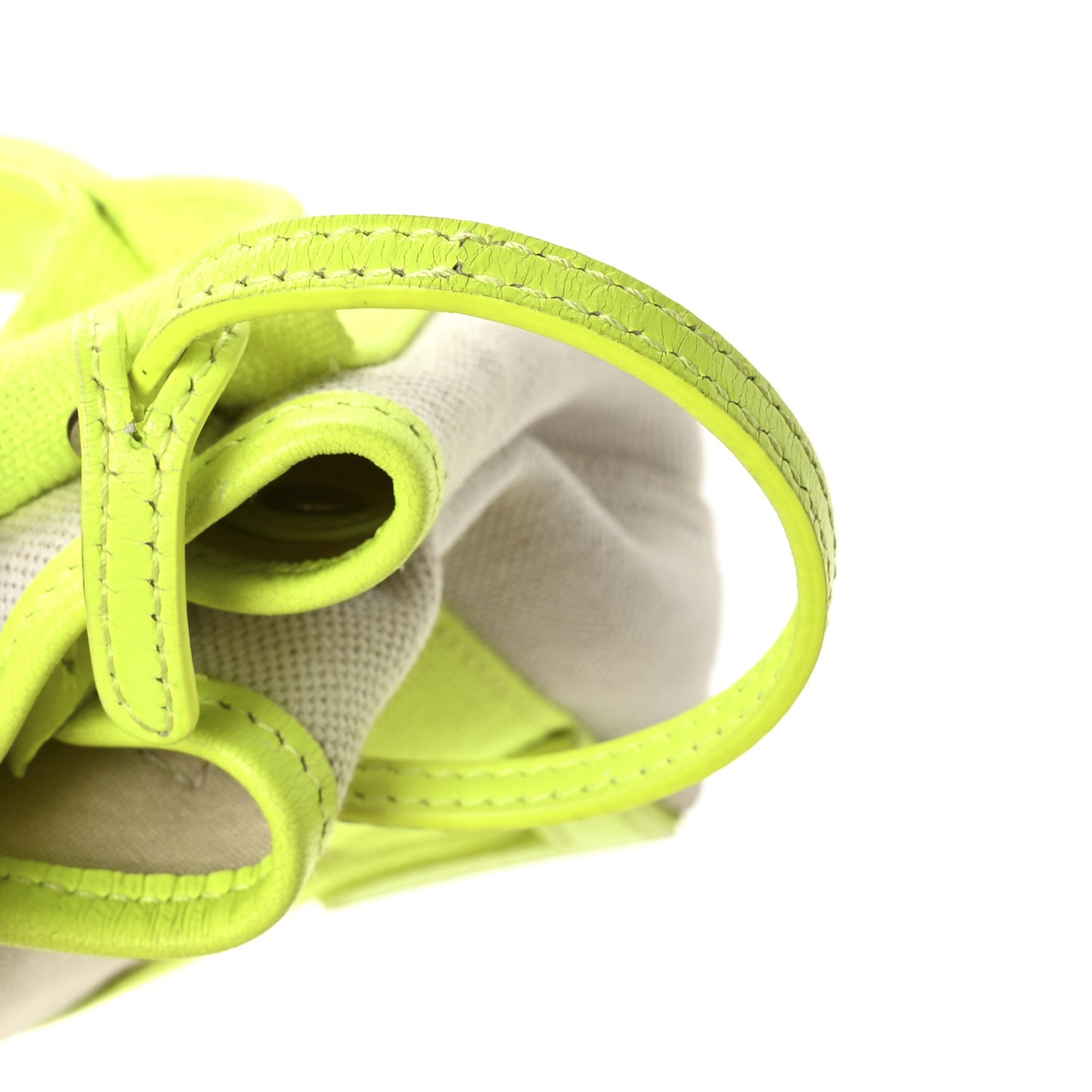 Cotton Canvas Satin Calfskin Navy Cabas XS Natural Fluo Yellow