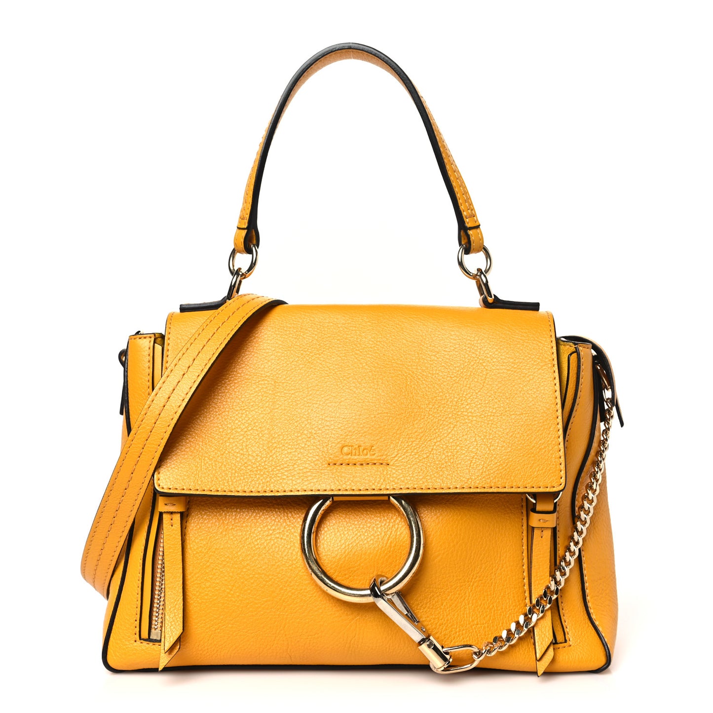 Calfskin Small Faye Day Shoulder Bag Dusty Yellow