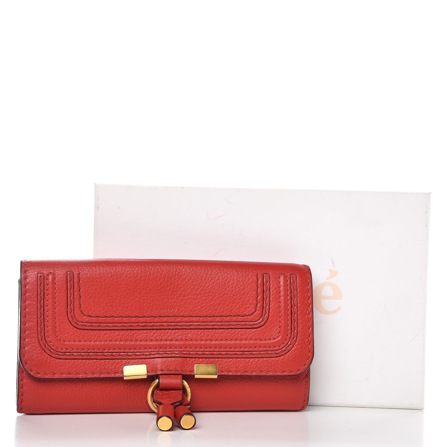 Chloe Calfskin Marcie Continental Flap Wallet Poppy 8 of 8