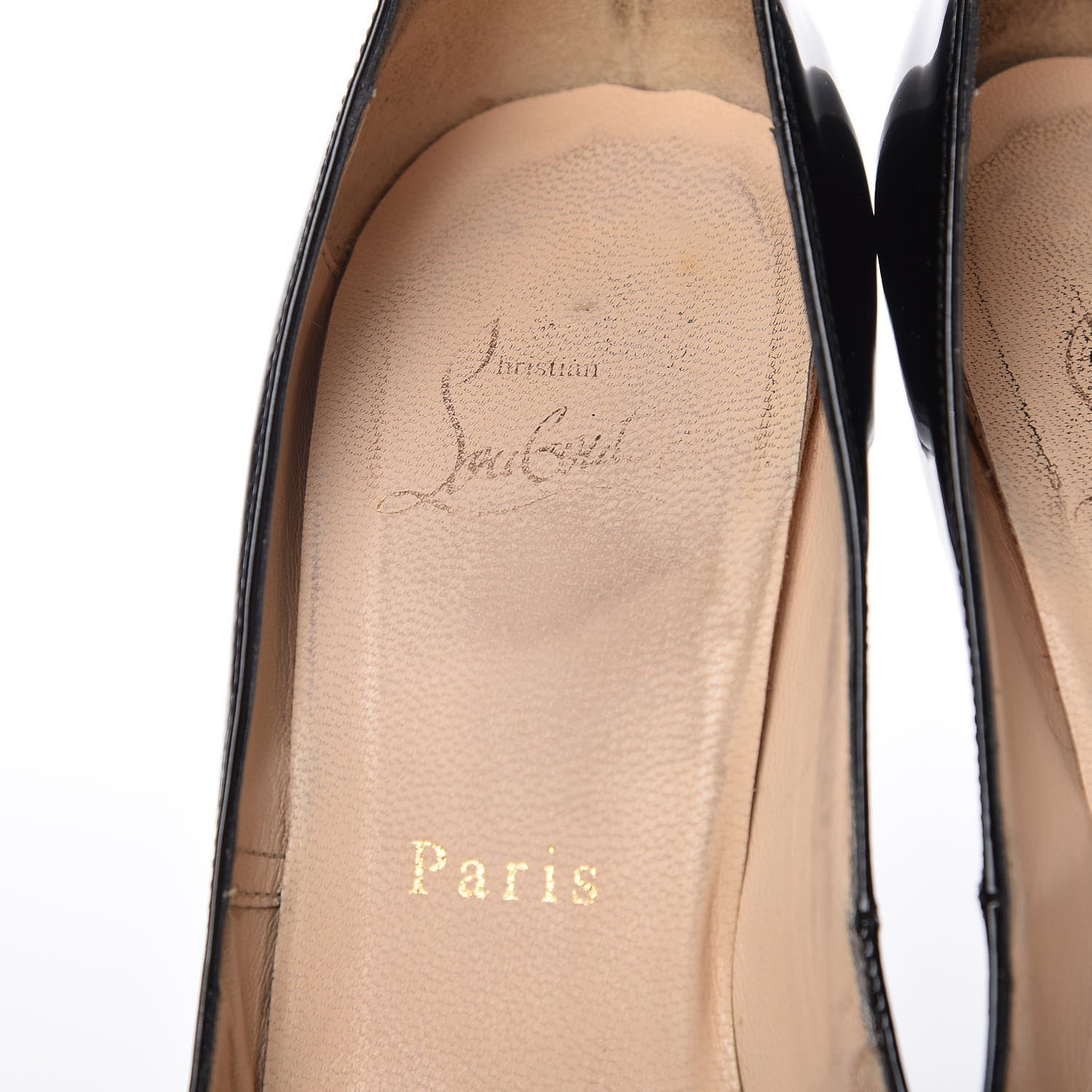 Christian Louboutin Patent Lady Peep 150 Pumps 37.5 Black 8 of 17