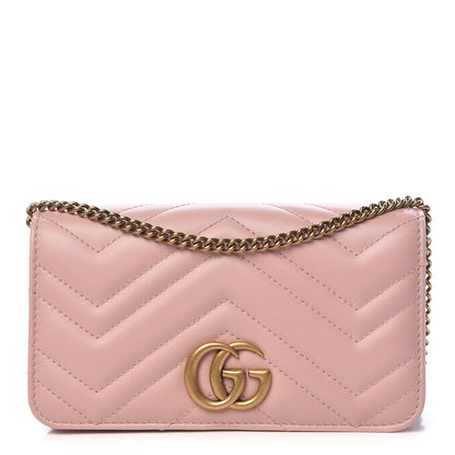 Gucci Calfskin Matelasse GG Marmont Mini Bag Perfect Pink 1 of 10