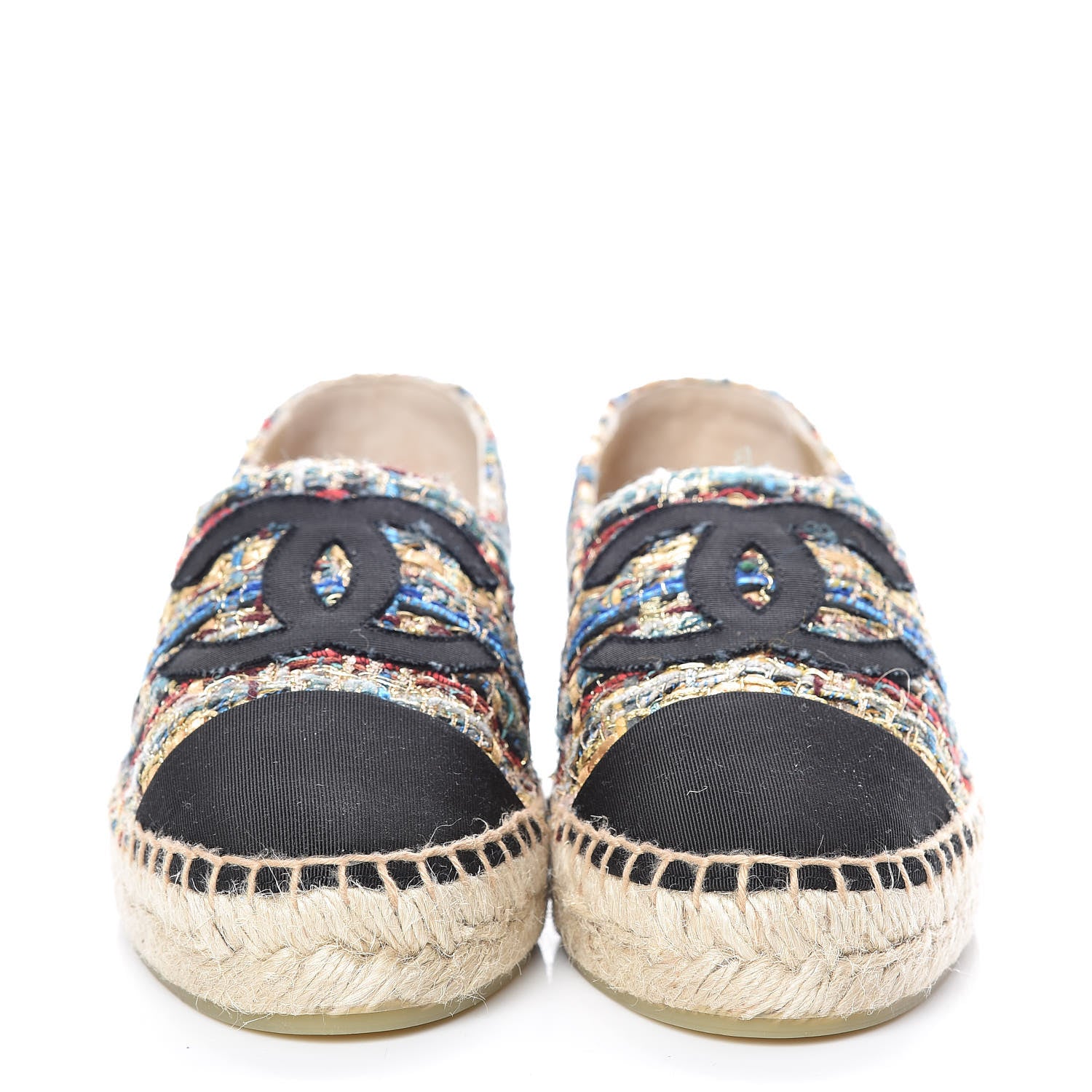 Chanel Tweed Grosgrain CC Espadrilles 36 Multicolor 2 of 10