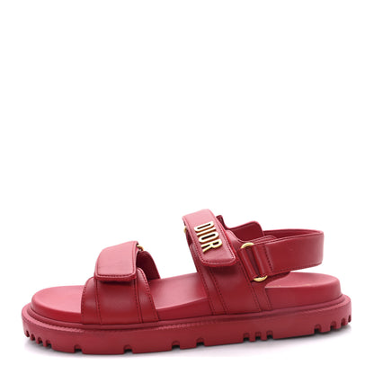Christian Dior Lambskin Dioract 10mm Sandals 38.5 Cherry 1 of 10