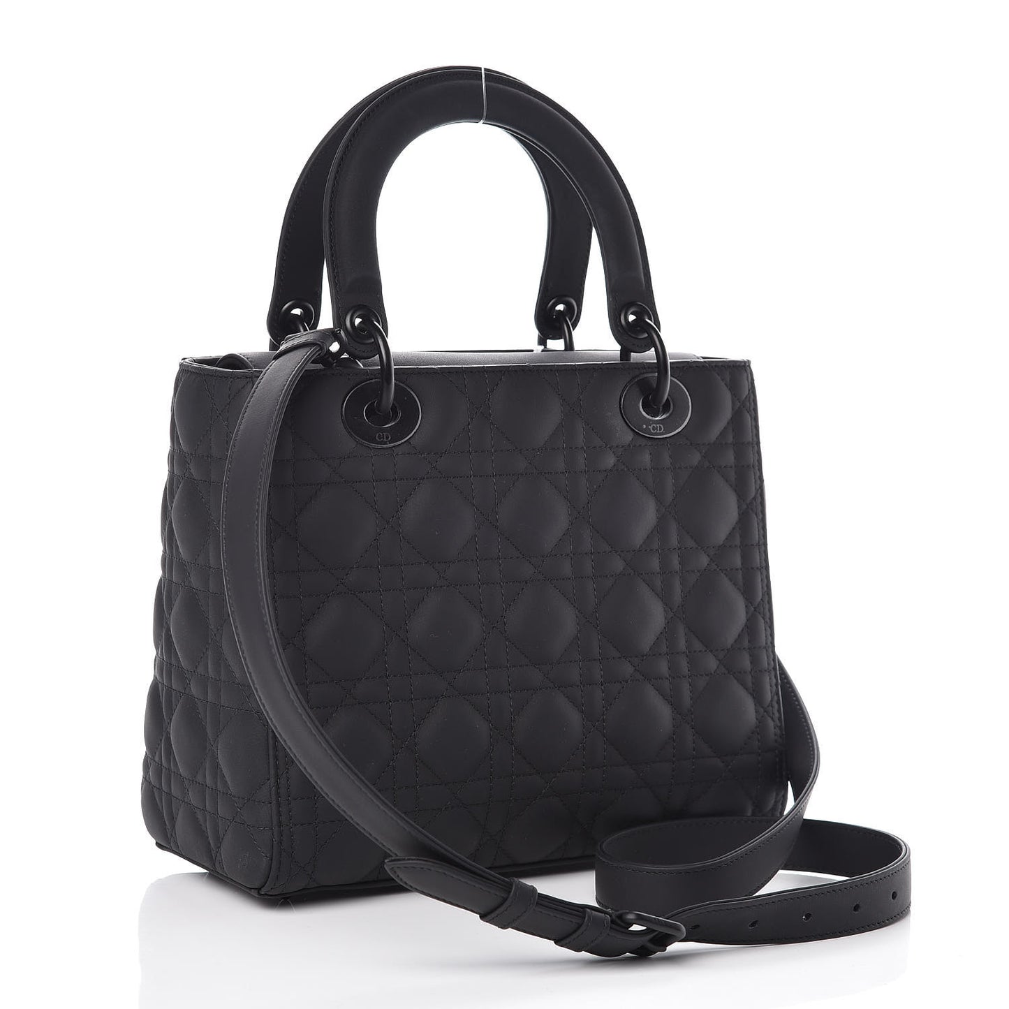 Ultra Matte Calfskin Cannage Medium Lady Dior Black