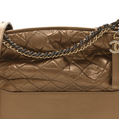 Chanel Metallic Aged Calfskin Quilted Medium Gabrielle  Bronze 8 of 10