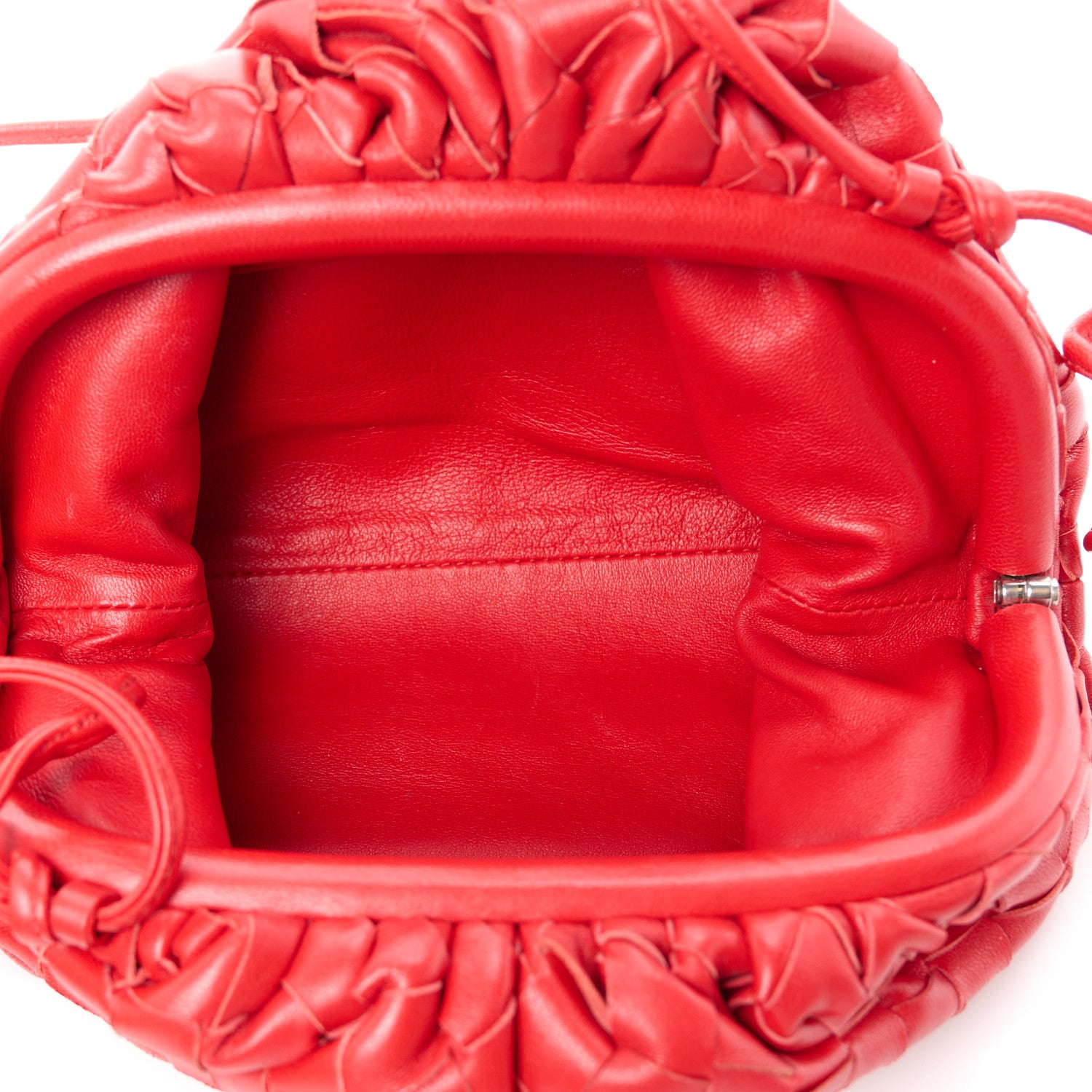 Bottega Veneta Nappa Intrecciato The Mini Pouch Bright Red 5 of 11
