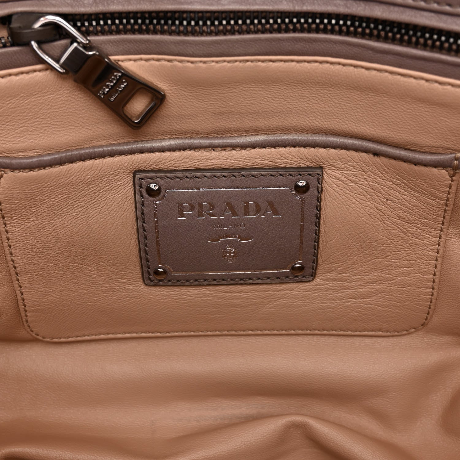 Prada Royal Calf Easy Foldover Pushlock Chain Satchel Argilla 6 of 9