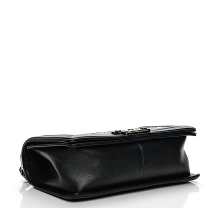 Chanel Calfskin Embossed Cordoba Medium Boy Flap Black 4 of 12