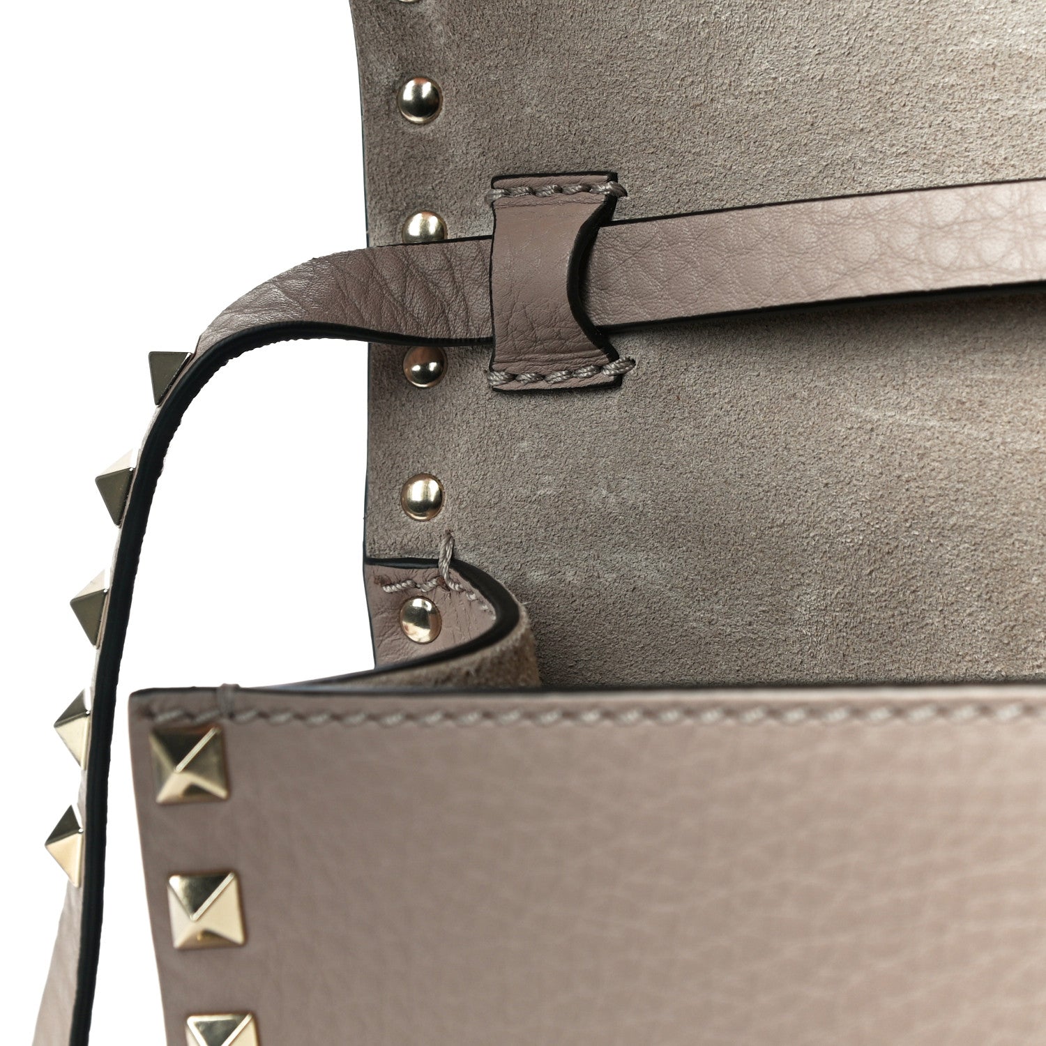 Valentino Garavani Pebbled Calfskin Medium Rockstud Flip Lock Crossbody Bag Poudre 11 of 11