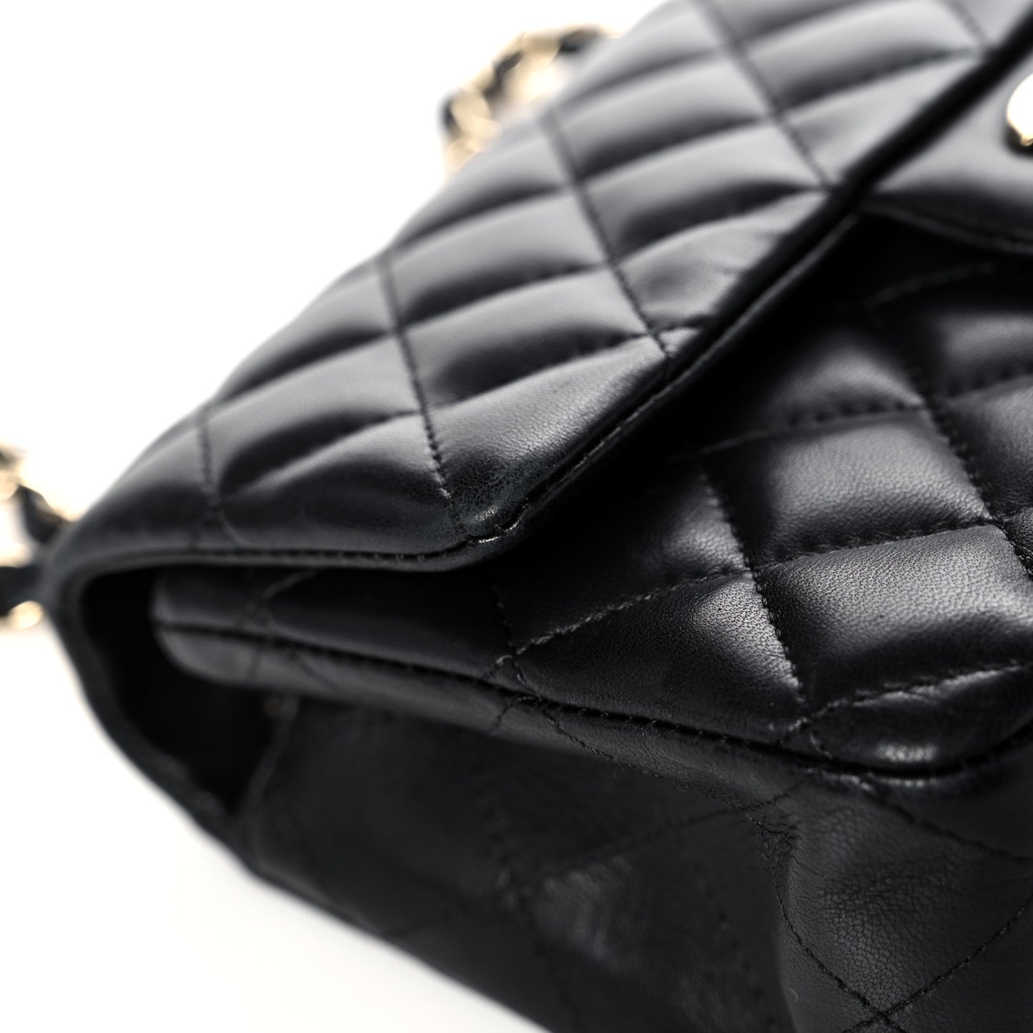 Lambskin Quilted Mini Rectangular Flap Black