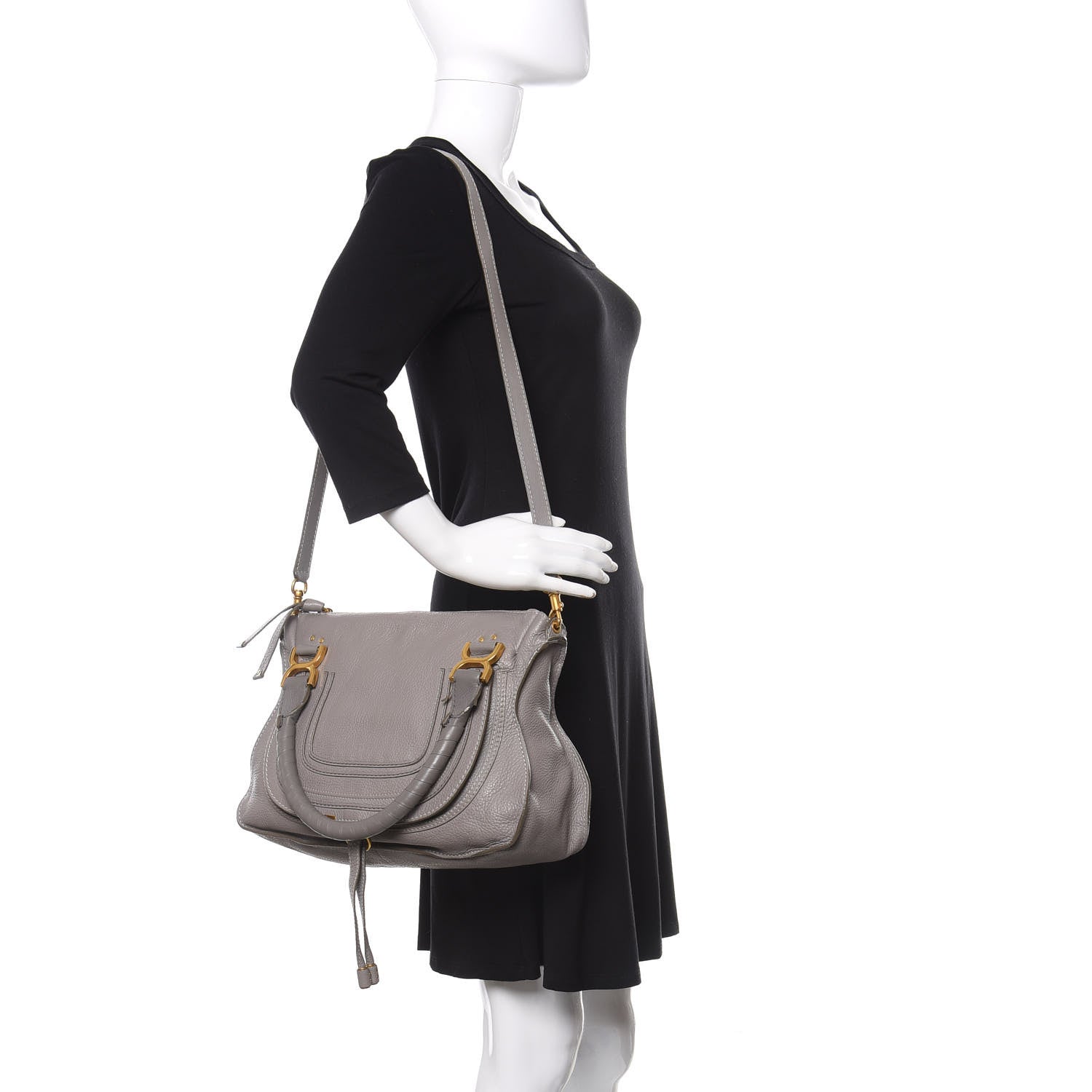 Chloe Calfskin Medium Marcie Satchel Cashmere Grey 2 of 21