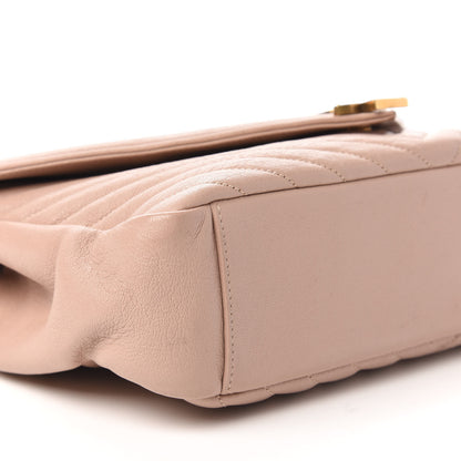 Saint Laurent Sheepskin Matelasse Chevron Monogram Large College Satchel Rose Antic 6 of 9