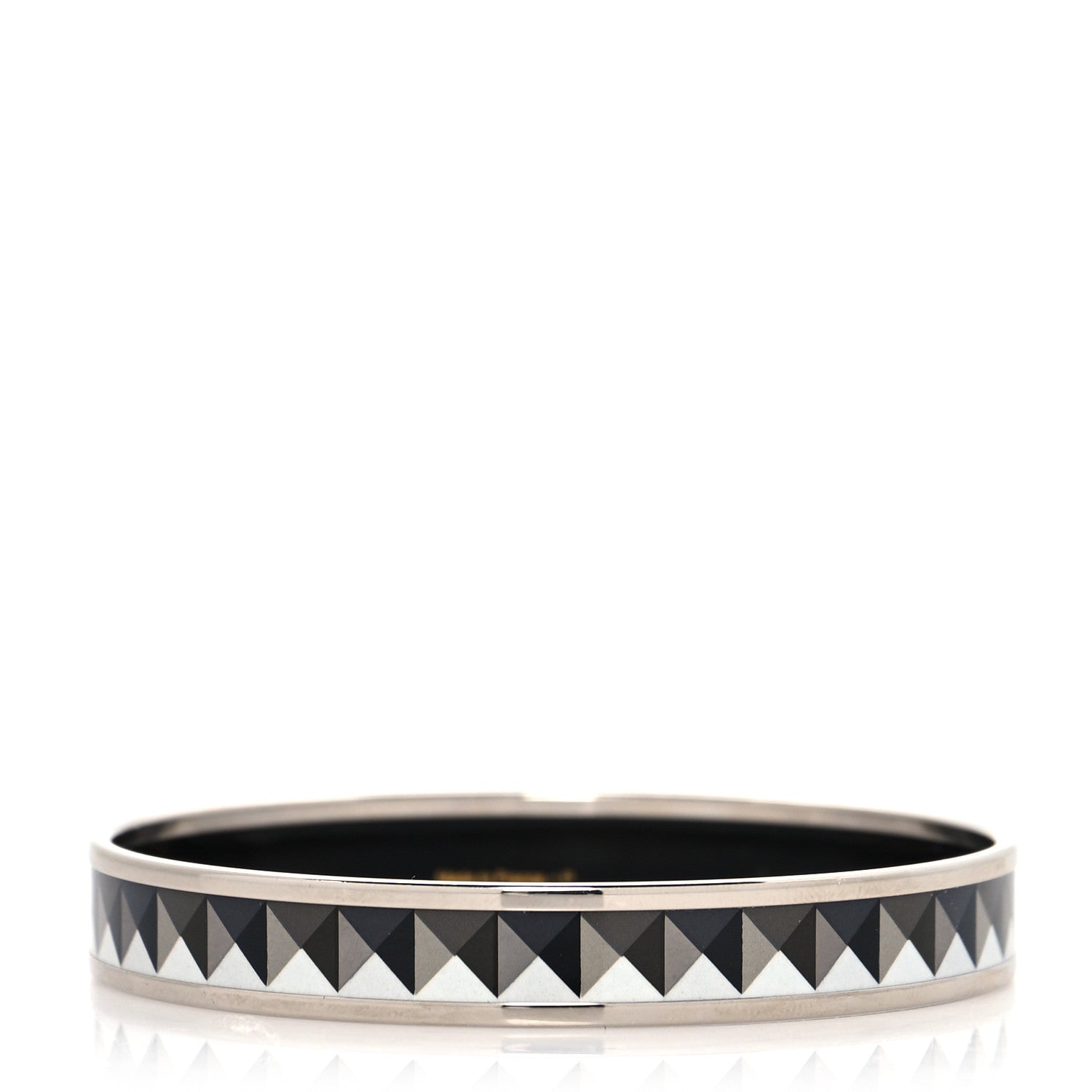 Hermes Enamel Printed Narrow Clous en Trompe l'Oeil Bracelet 70 1 of 5