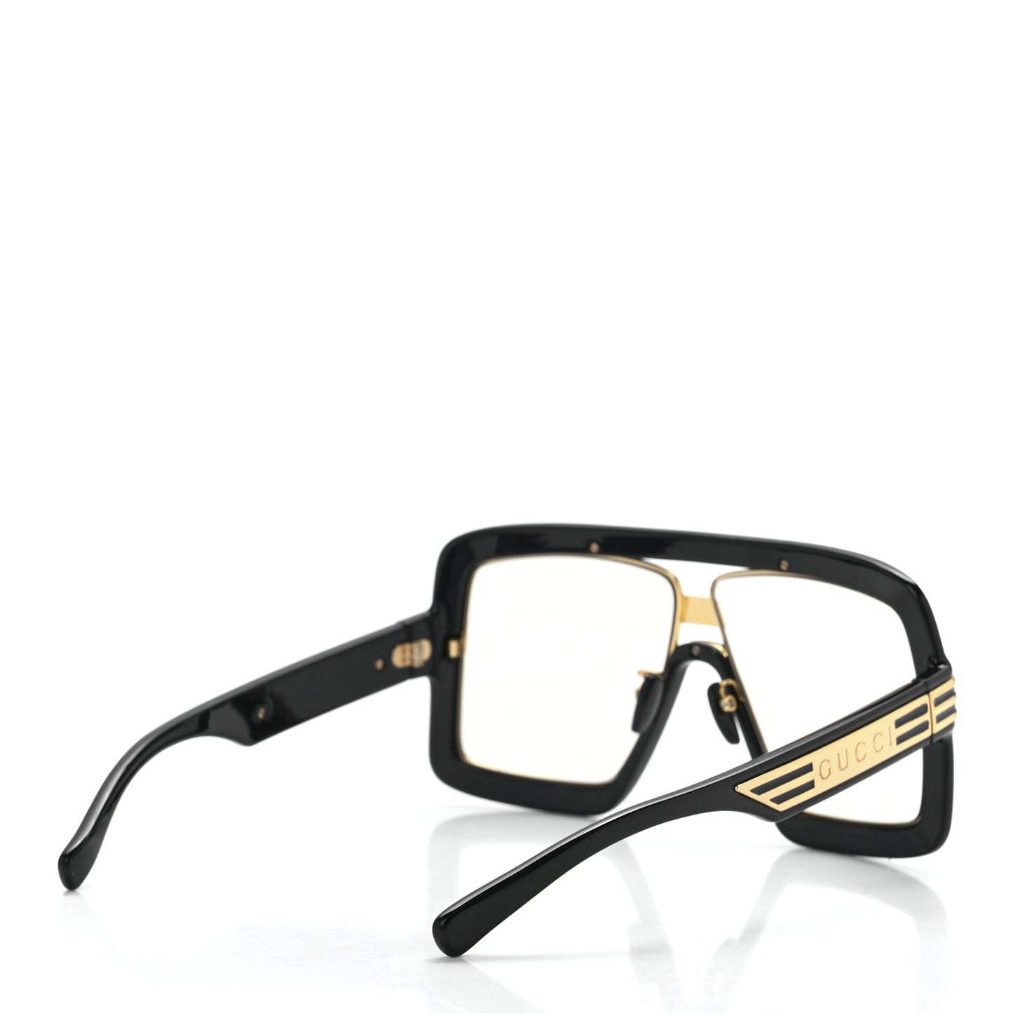Acetate Shield GG0900S Sunglasses Black Transparent