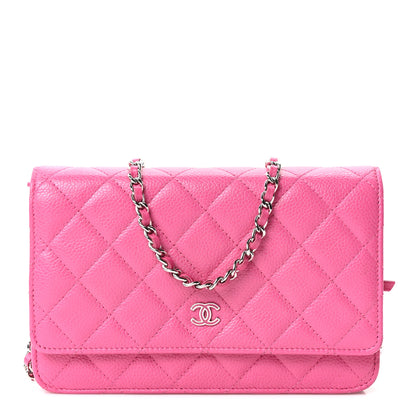 Chanel Caviar Quilted Wallet on Chain WOC Pink 1 of 10