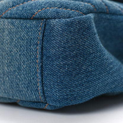 Saint Laurent Washed Denim Matelasse Chevron Monogram Medium College Bag Blue Cinnamon 8 of 10