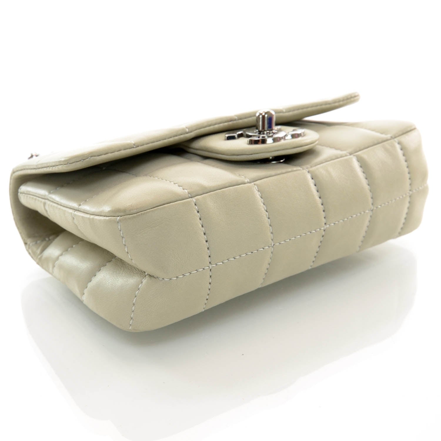 Chanel Lambskin Square Quilted Mini Flap Grey 3 of 9
