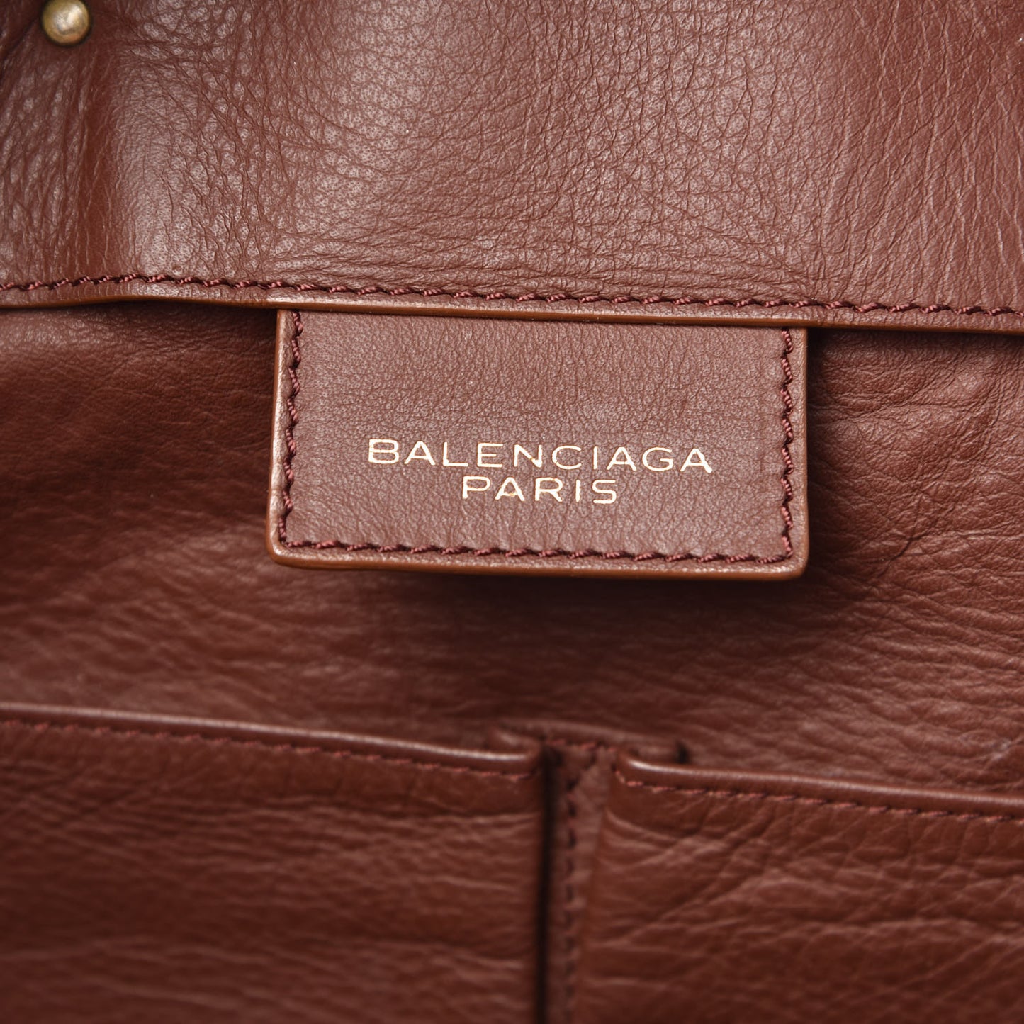 Calfskin Papier Flap Tote Castagna