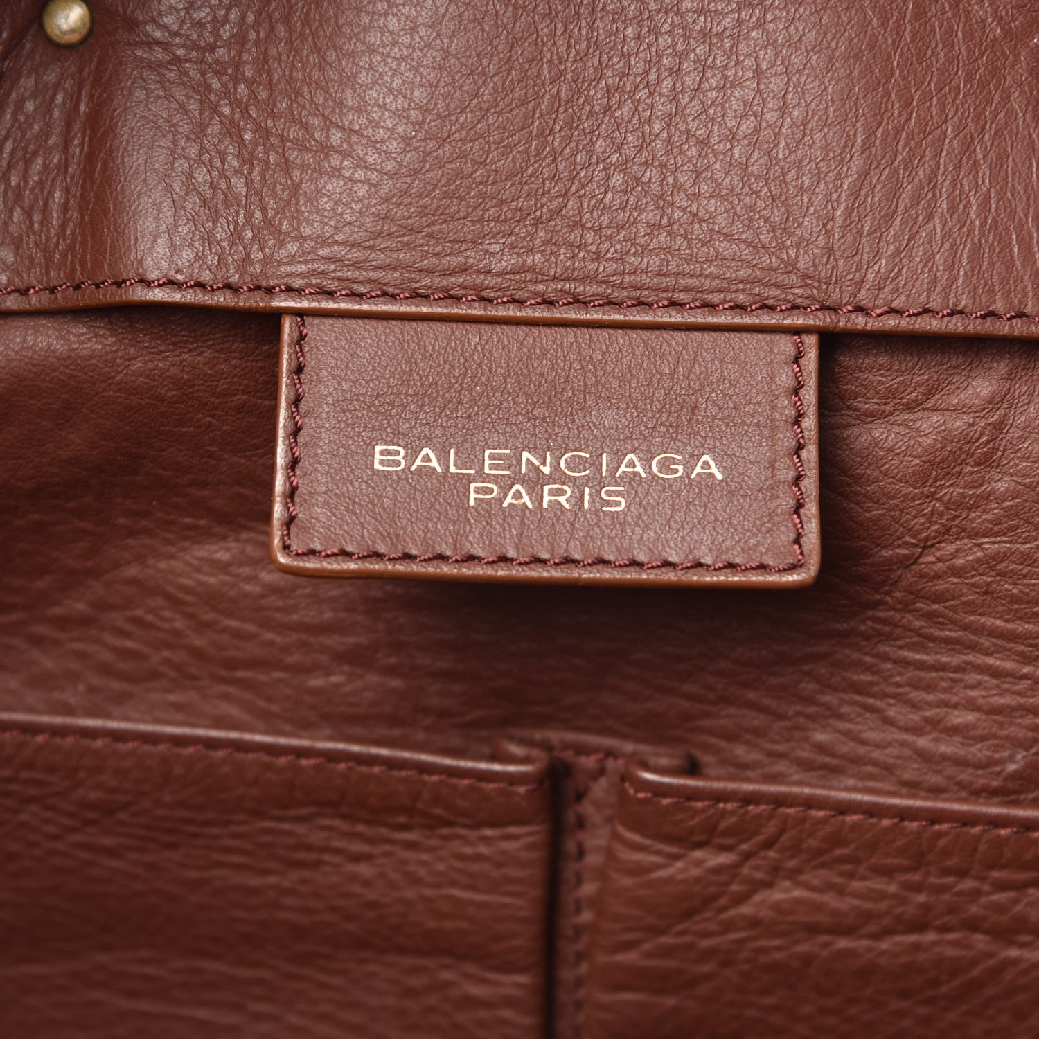 Balenciaga Calfskin Papier Flap Tote Castagna 6 of 20