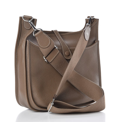 Hermes Taurillon Clemence Evelyne III PM Etoupe 3 of 16