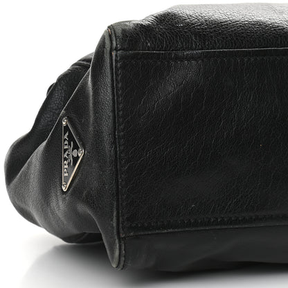 Prada Royal Calf Easy Foldover Pushlock Satchel Black 9 of 12