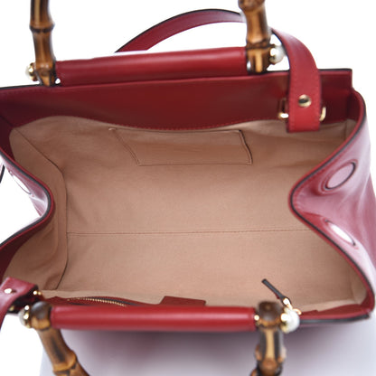 Gucci Nappa Bamboo Small Nymphaea Top Handle Bag Hibiscus Red 6 of 10