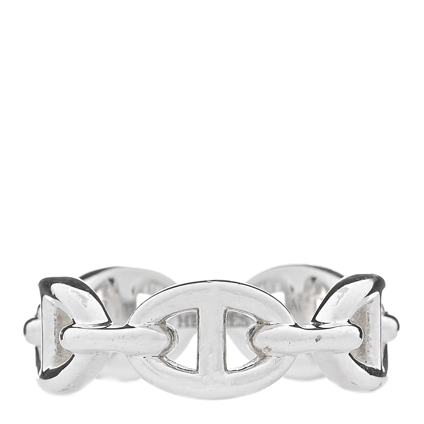 Sterling Silver PM Chaine d'Ancre Enchainee Band Ring 54 6.75