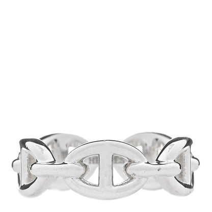 Hermes Sterling Silver PM Chaine d'Ancre Enchainee Band Ring 54 6.75 1 of 16