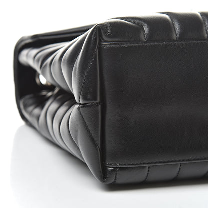 Saint Laurent Calfskin Y Quilted Monogram Medium Loulou Chain Satchel Black 10 of 12