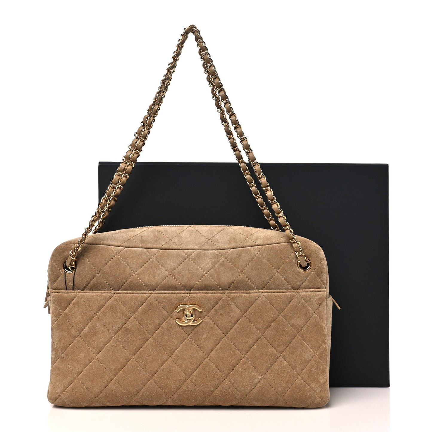 Suede Quilted Camerissimo Case Beige