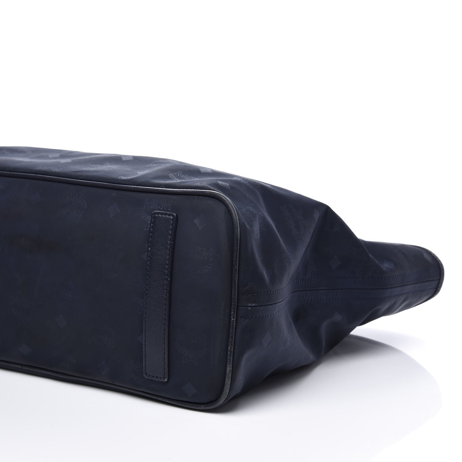 MCM Nylon Monogram Medium Dieter Shopper Tote Navy 6 of 14
