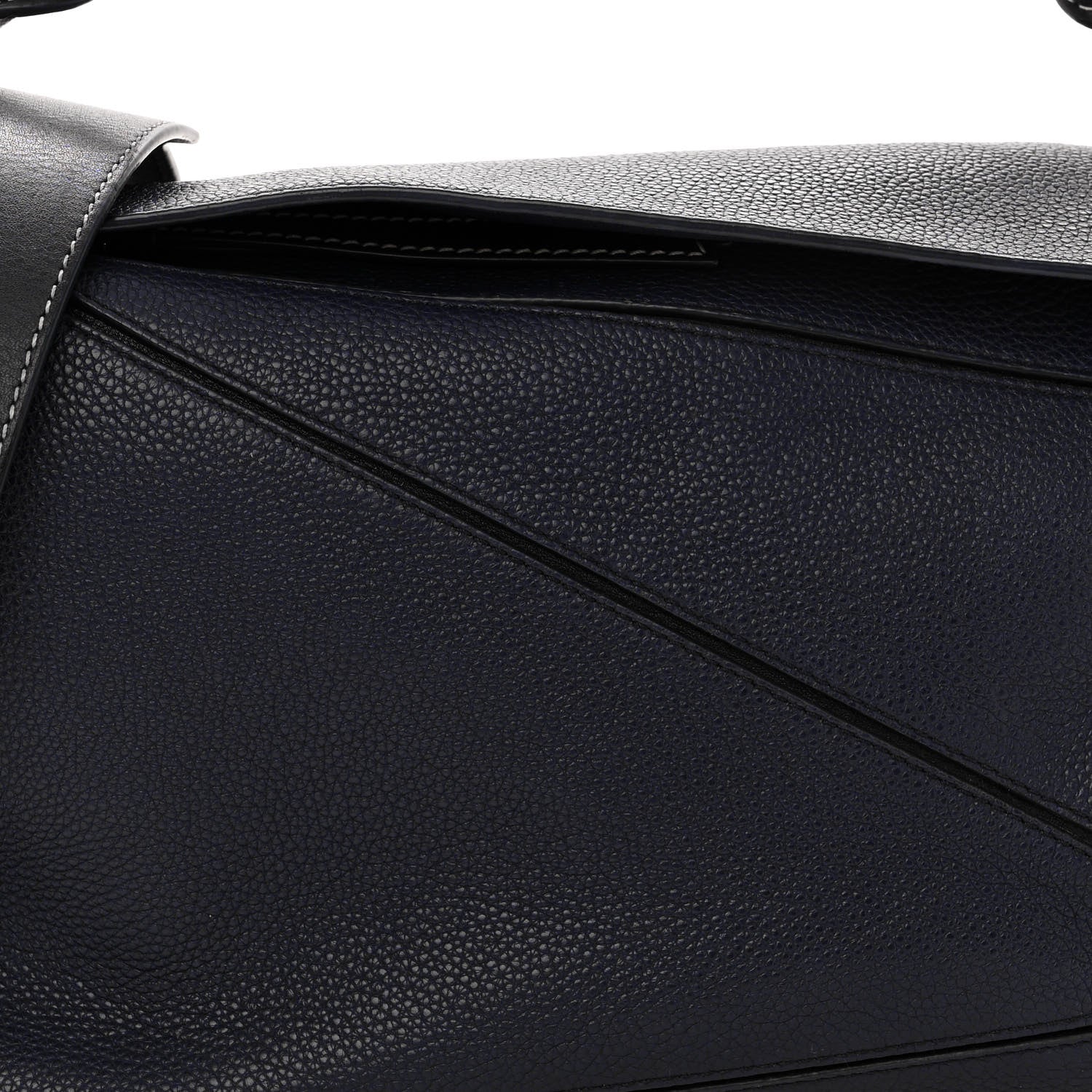 Loewe Calfskin Medium Puzzle Bag Midnight Blue Black 7 of 13