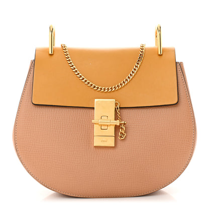 Chloe Grained Calfskin Lambskin Medium Bi-Color Drew Shoulder Bag Wet Sand Sunflower 1 of 12