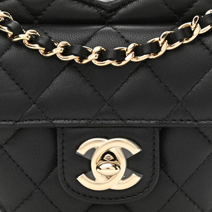 Chanel Lambskin Quilted CC In Love Heart Clutch With Chain Black 8 of 11