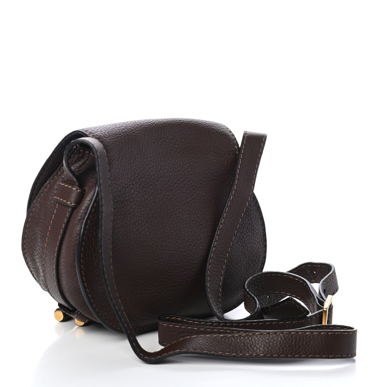Chloe Calfskin Mini Marcie Round Crossbody Bag Coffee Shot 2 of 4