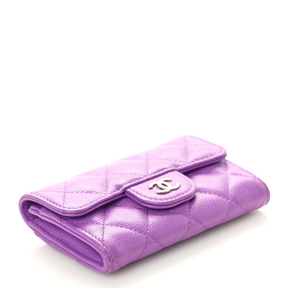 Chanel Caviar Quilted Flap Card Holder Wallet Purple 4 of 8