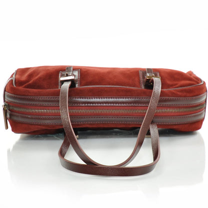 Fendi Suede Small Bowler Bag Red 5 of 9