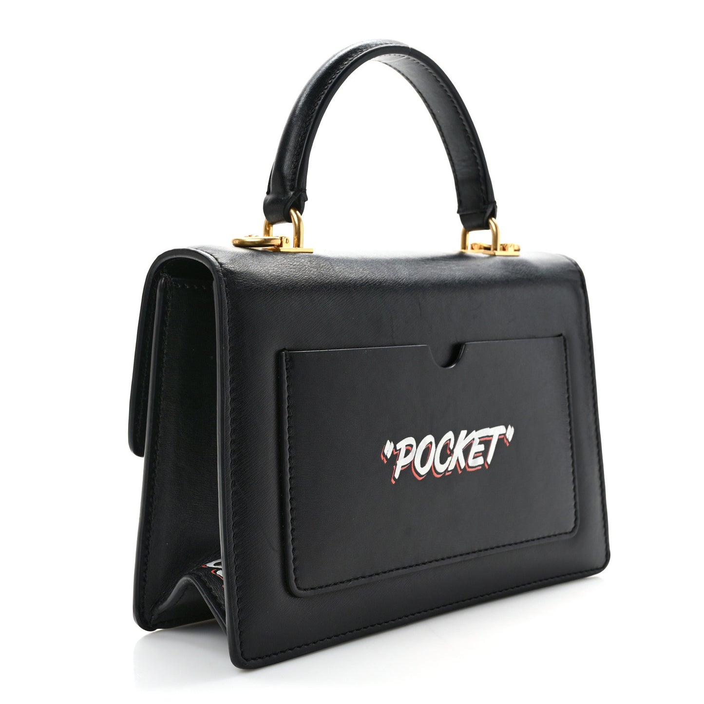 Calfskin Jitney 1.4 Virgil Was Here Shoulder Bag Black