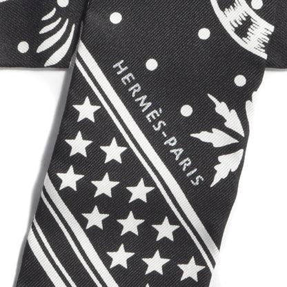 Hermes Silk Les Leopards Twilly Black White 3 of 4