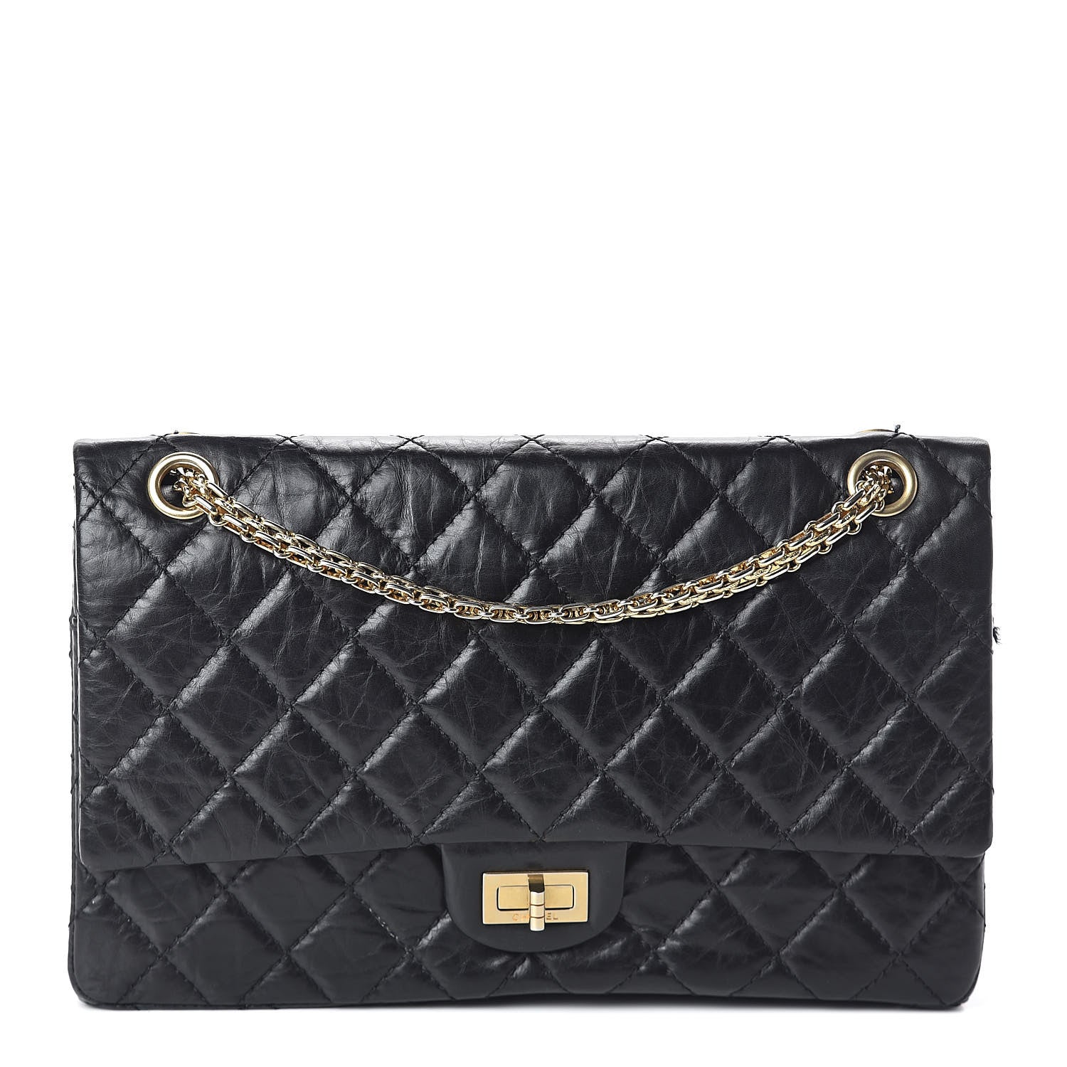 Chanel Aged Calfskin Quilted 50th Anniversary 2.55 Reissue 226 Flap Black 1 of 18