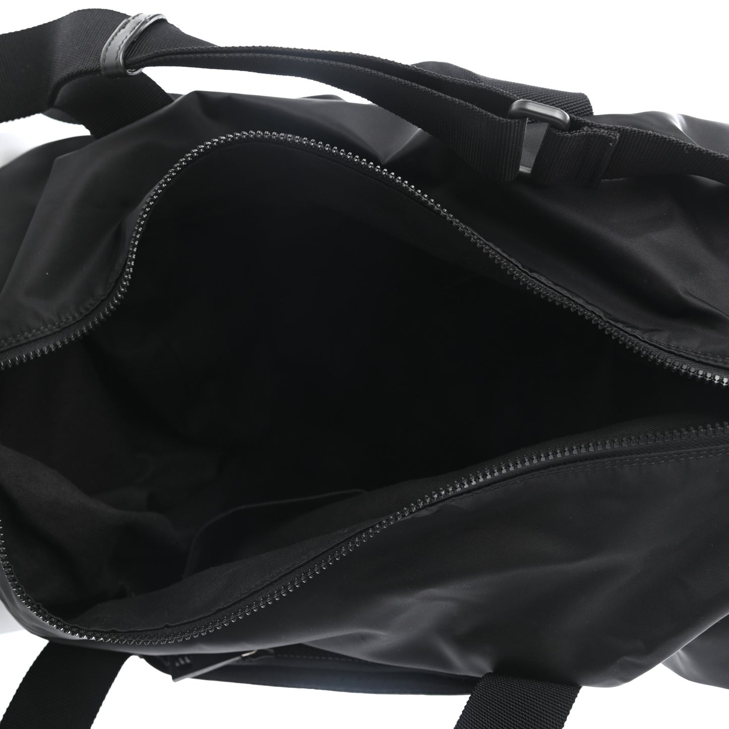 Canvas Nylon Quilted Palazzo Duffle Bag Black