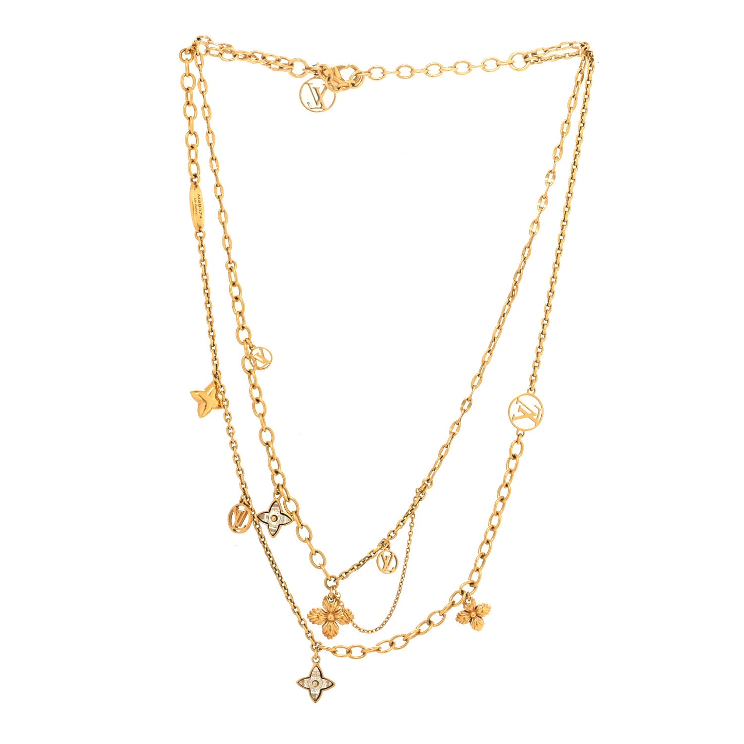 Metal Blooming Strass Necklace Gold