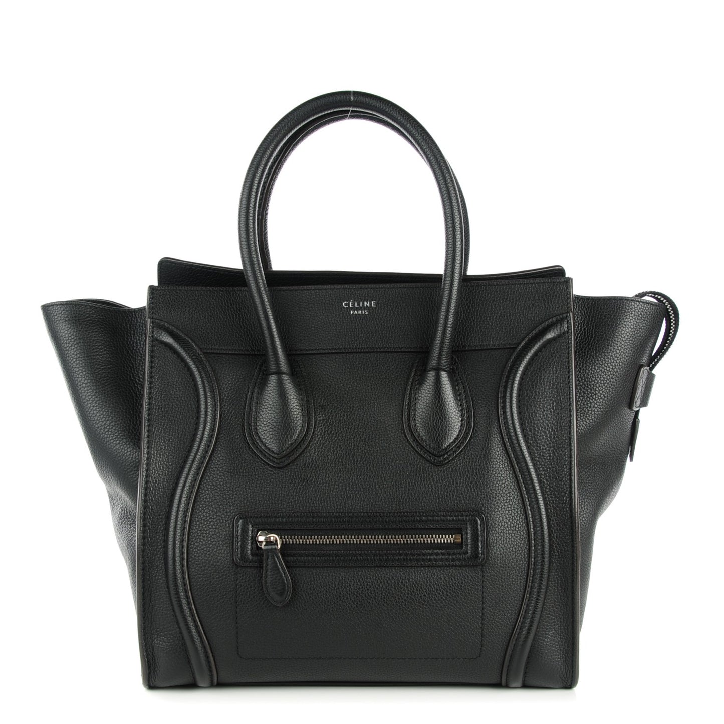 Drummed Calfskin Mini Luggage Black