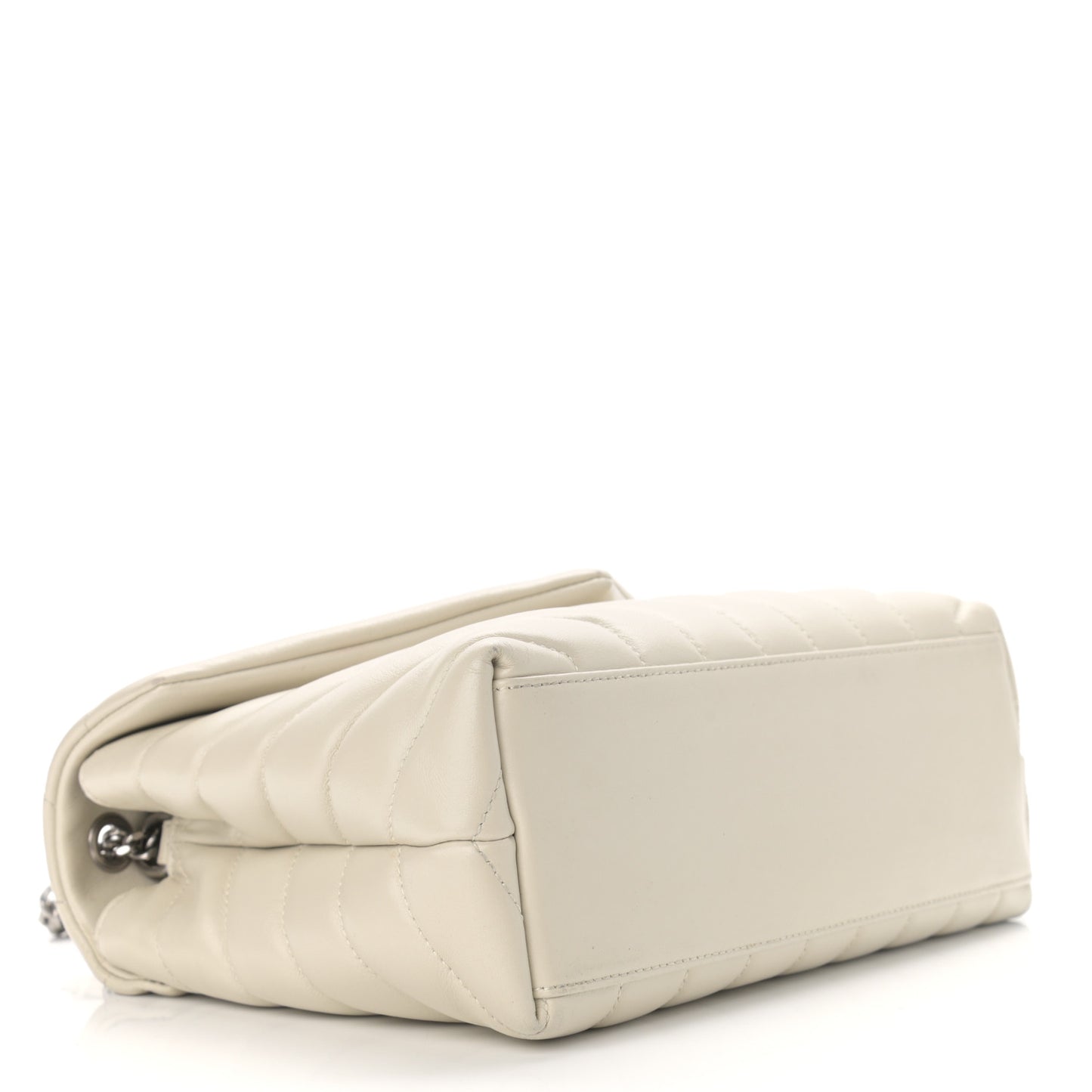 Calfskin Y Quilted Monogram Small Loulou Chain Satchel Crema Soft