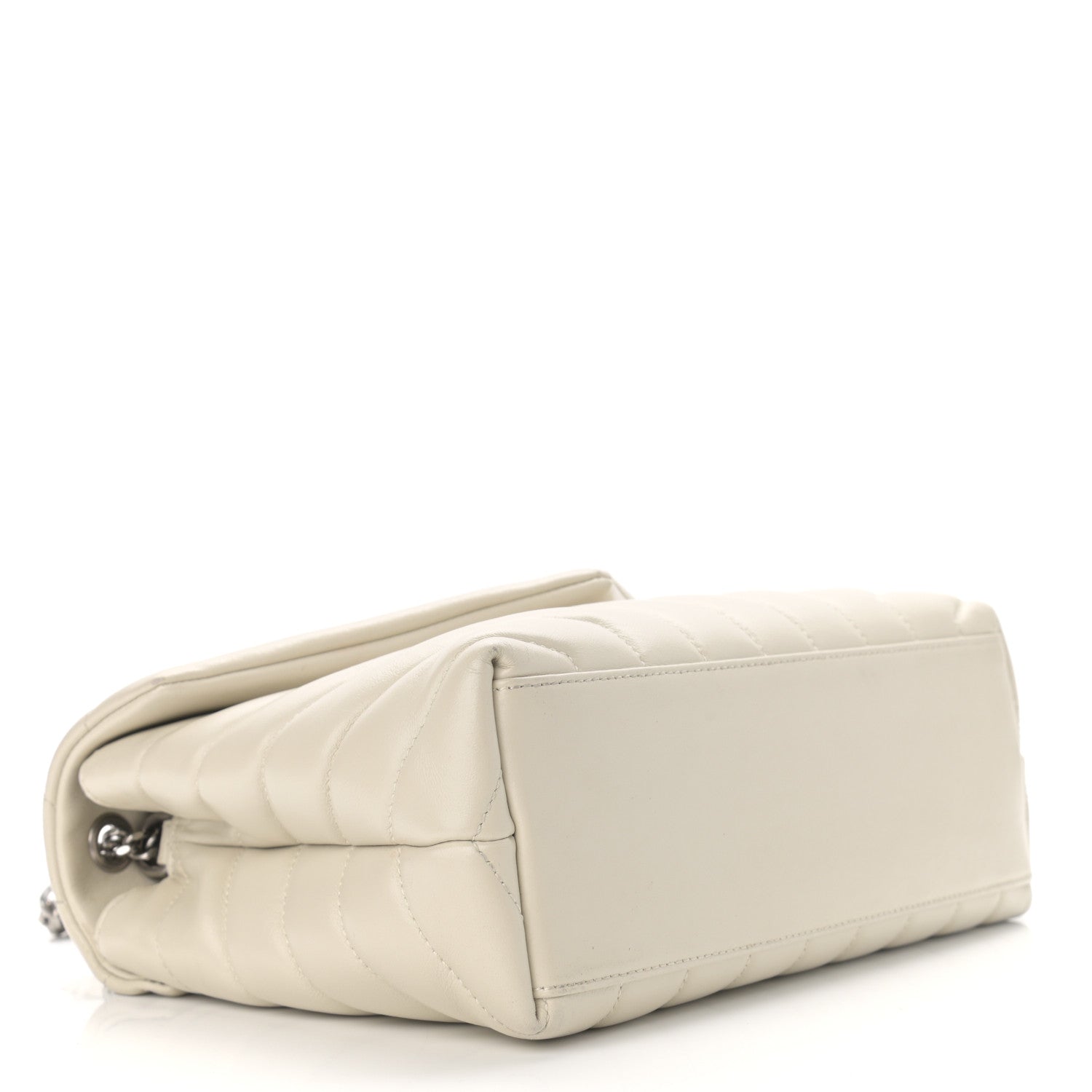 Saint Laurent Calfskin Y Quilted Monogram Small Loulou Chain Satchel Crema Soft 3 of 12